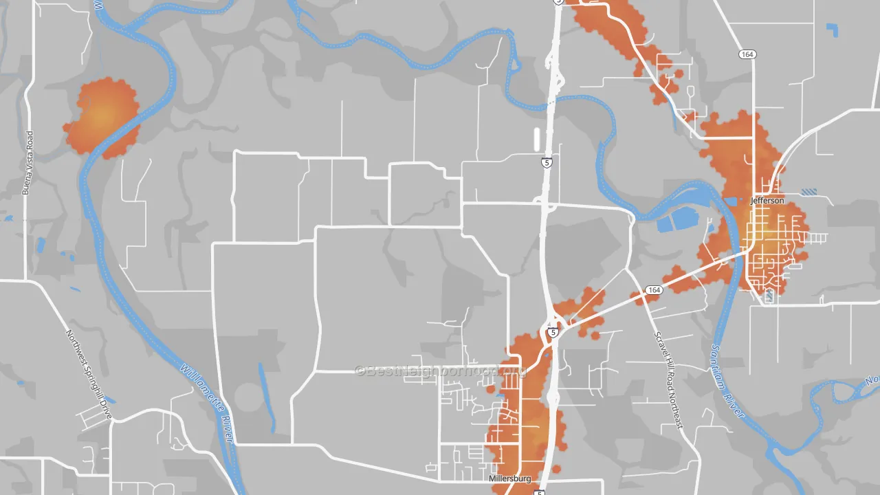 Bike Grade map of Dever, OR
