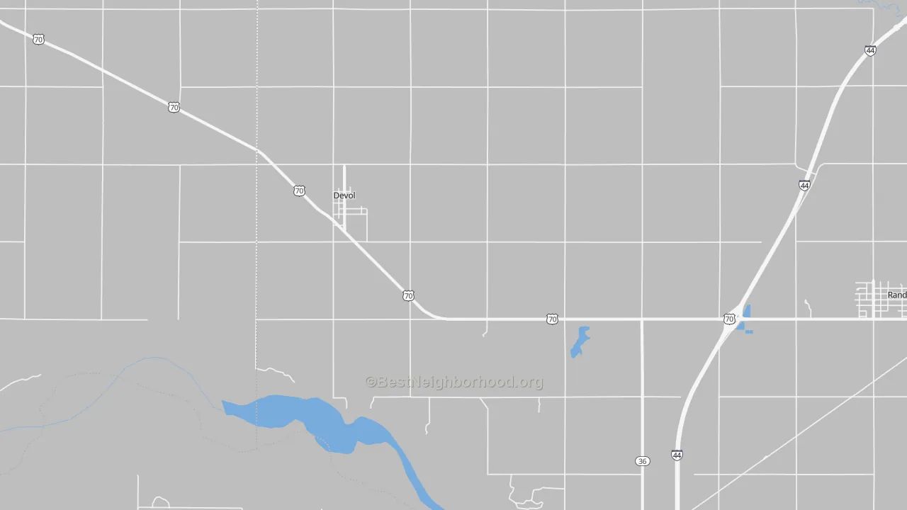 Bike Grade map of DeVol, OK