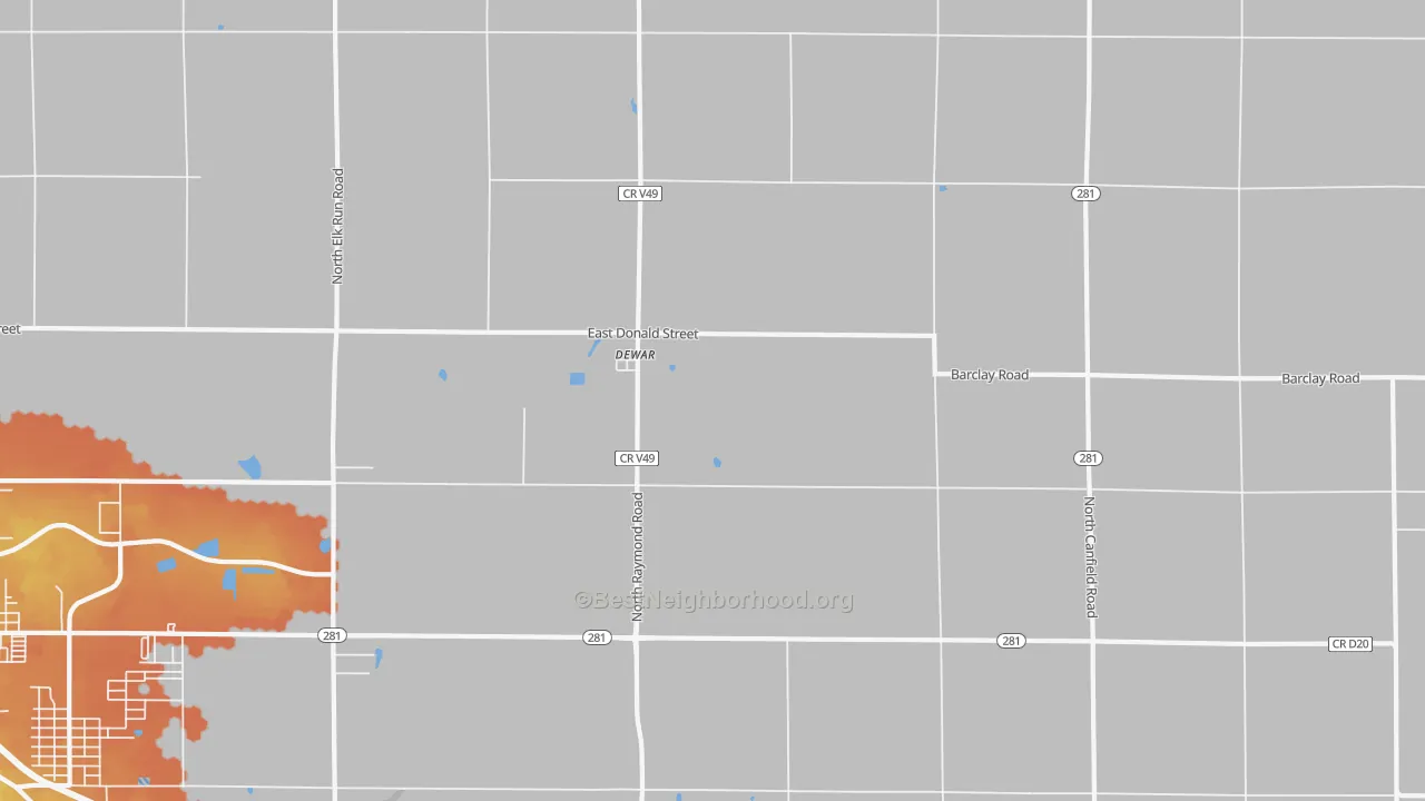 Bike Grade map of Dewar, IA