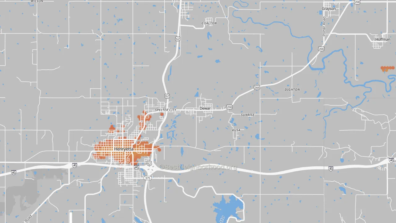 Bike Grade map of Dewar, OK