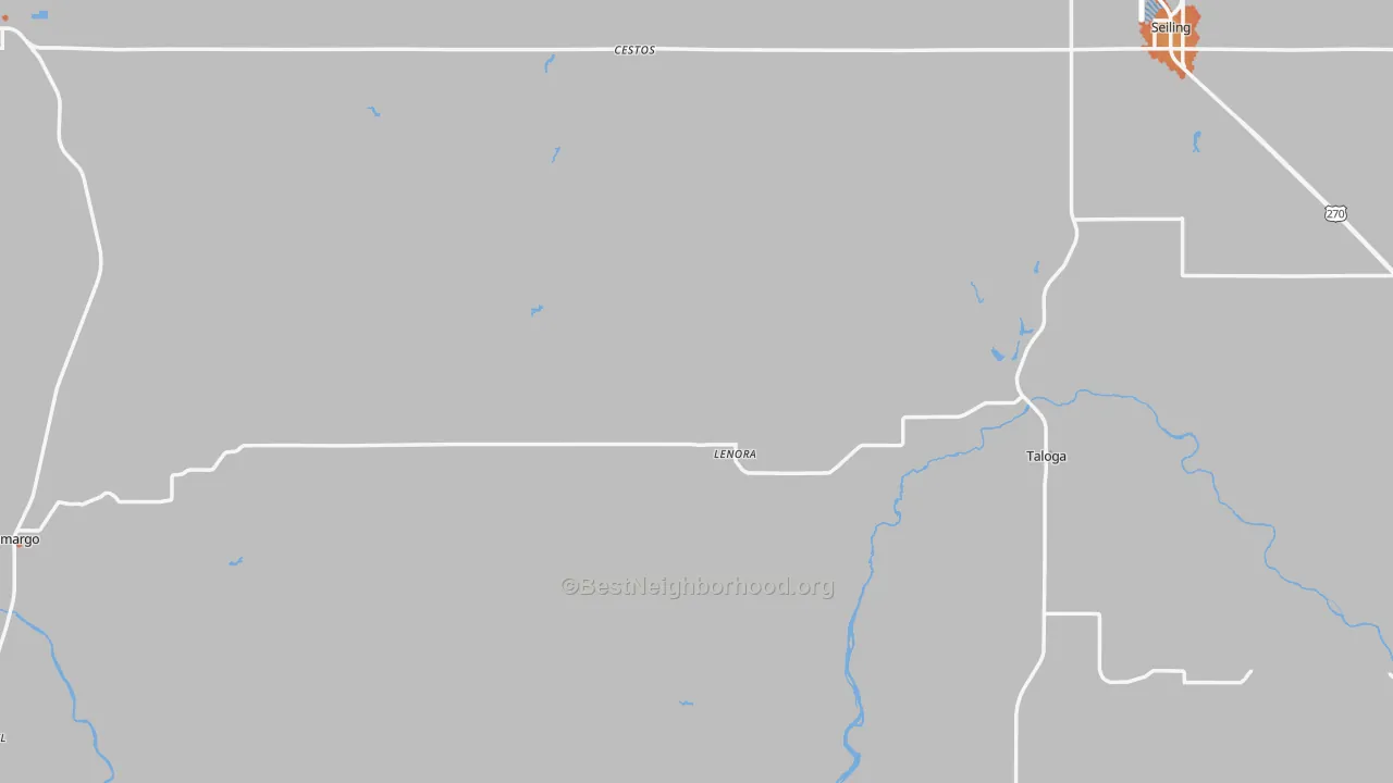 Bike Grade map of Dewey County, OK