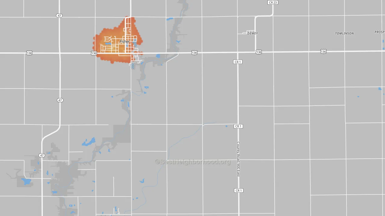 Bike Grade map of Dewey, IL
