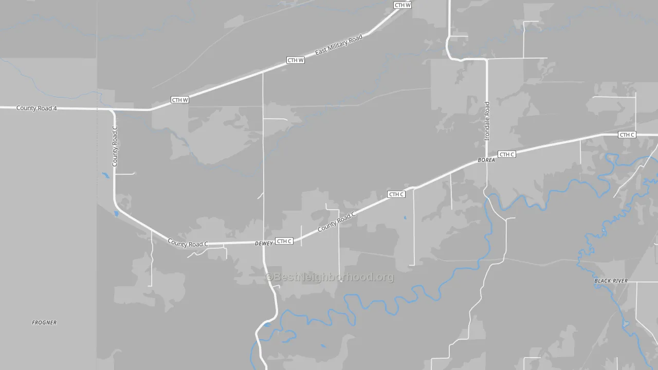 Bike Grade map of Dewey, WI