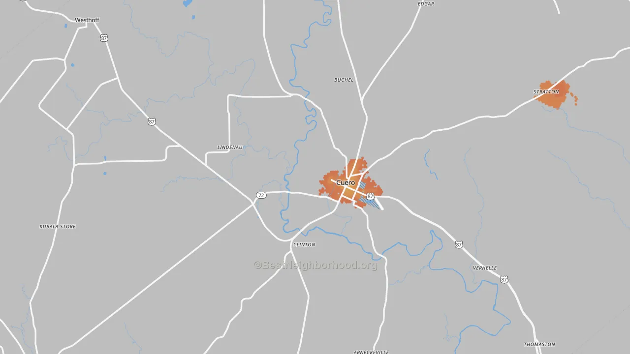 Bike Grade map of DeWitt County, TX