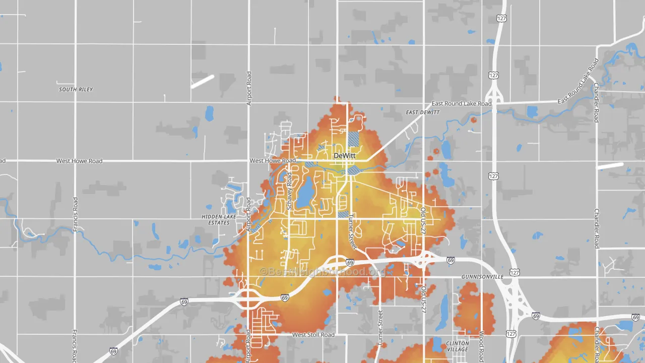 Bike Grade map of Dewitt, MI