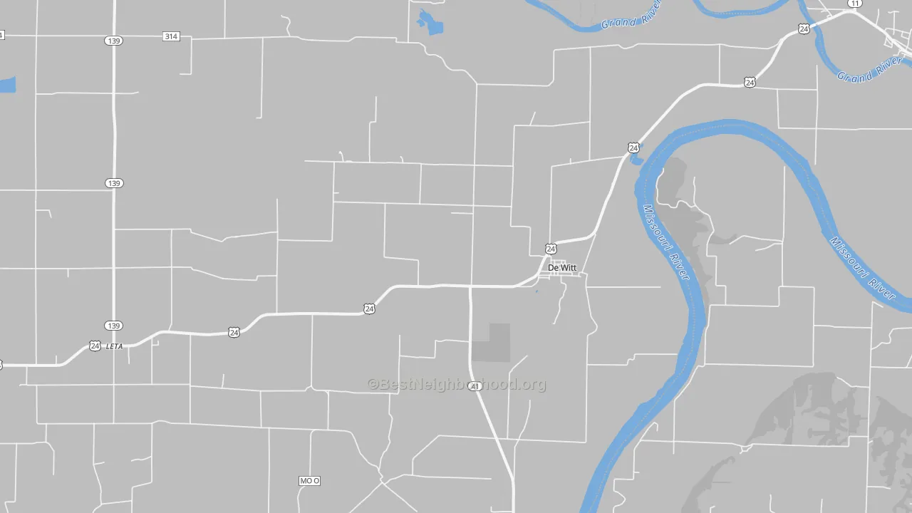 Bike Grade map of DeWitt, MO