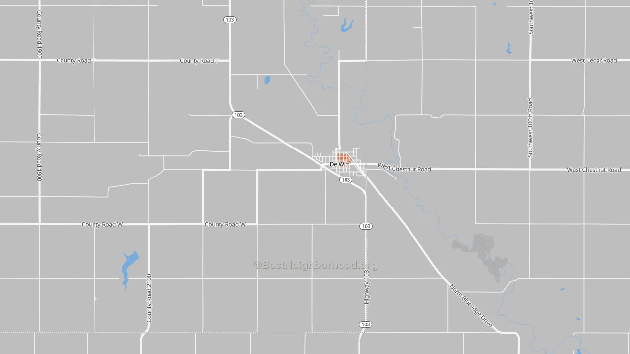 Bike Grade map of DeWitt, NE