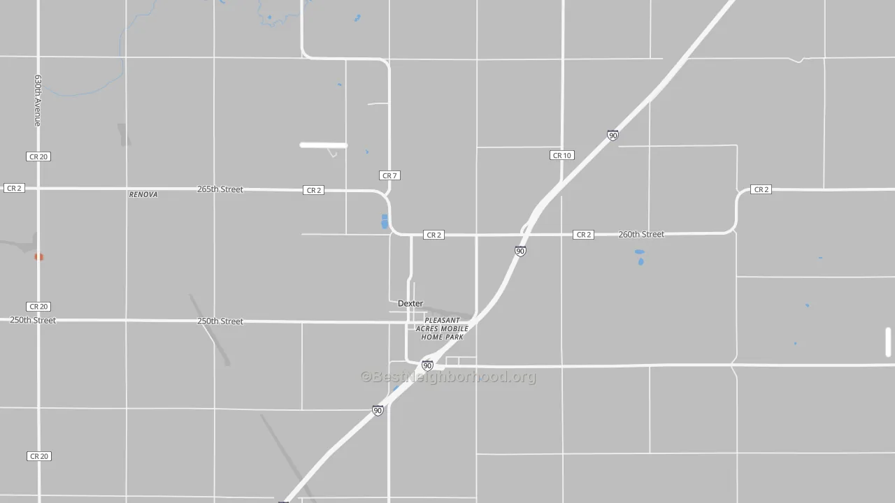 Bike Grade map of Dexter, MN
