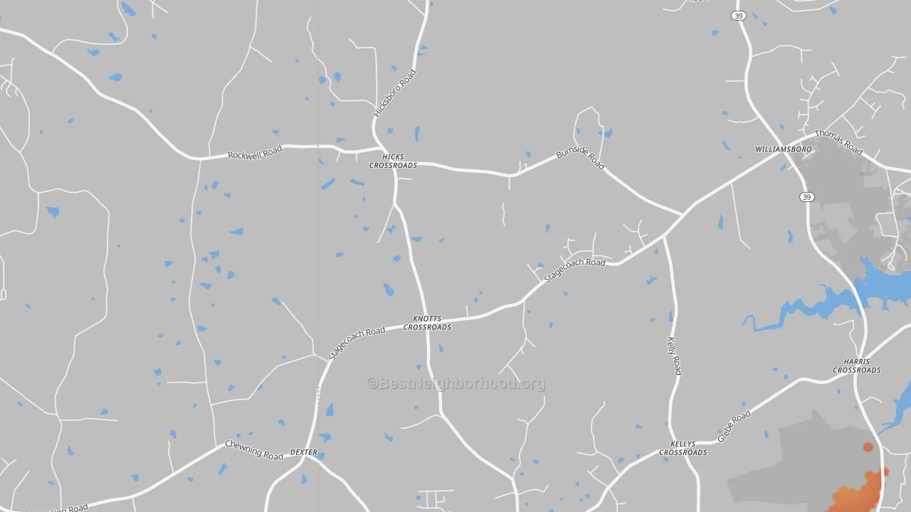 Bike Grade map of Dexter, NC