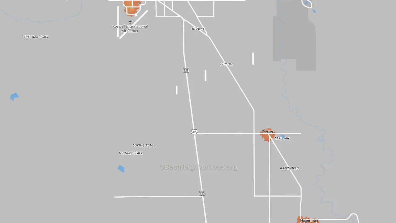 Bike Grade map of Dexter, NM