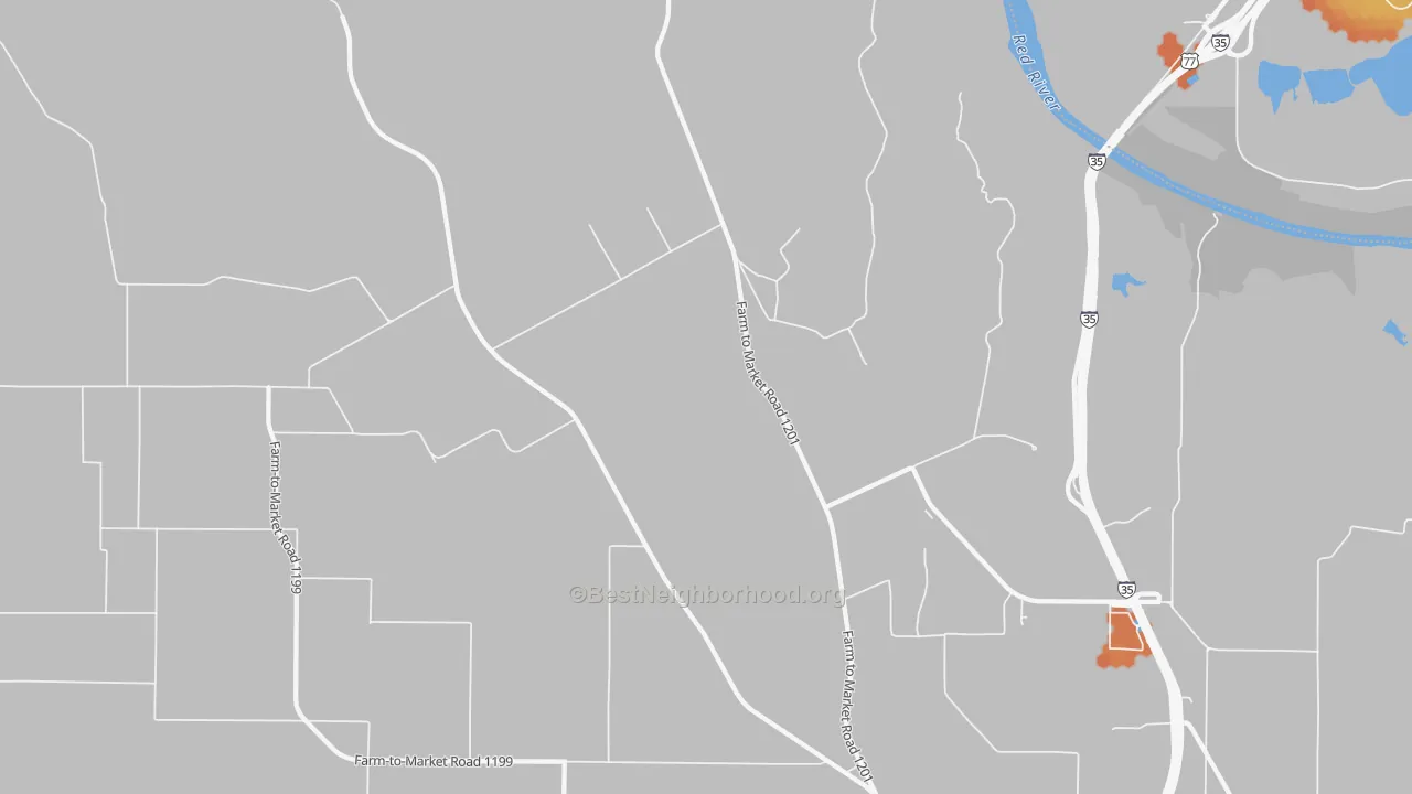 Bike Grade map of Dexter, TX