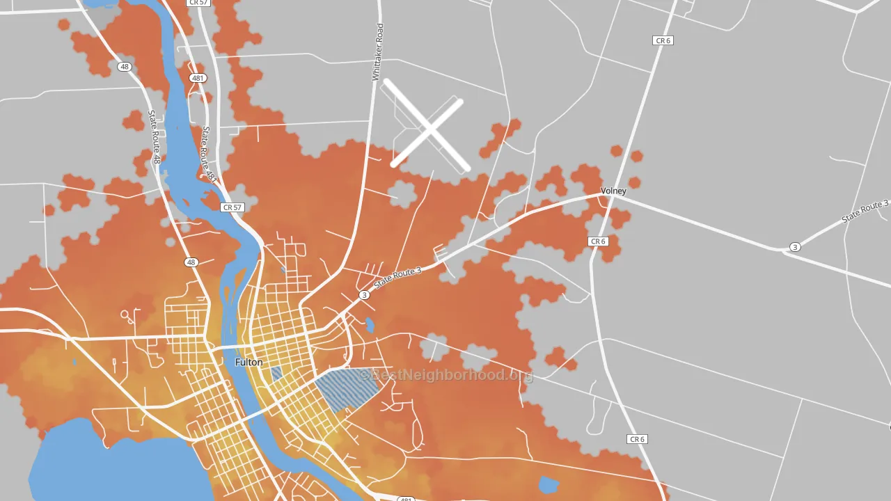 Bike Grade map of Dexterville, NY