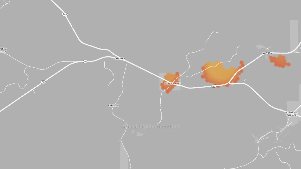 Bike Grade map of DeYoung, PA
