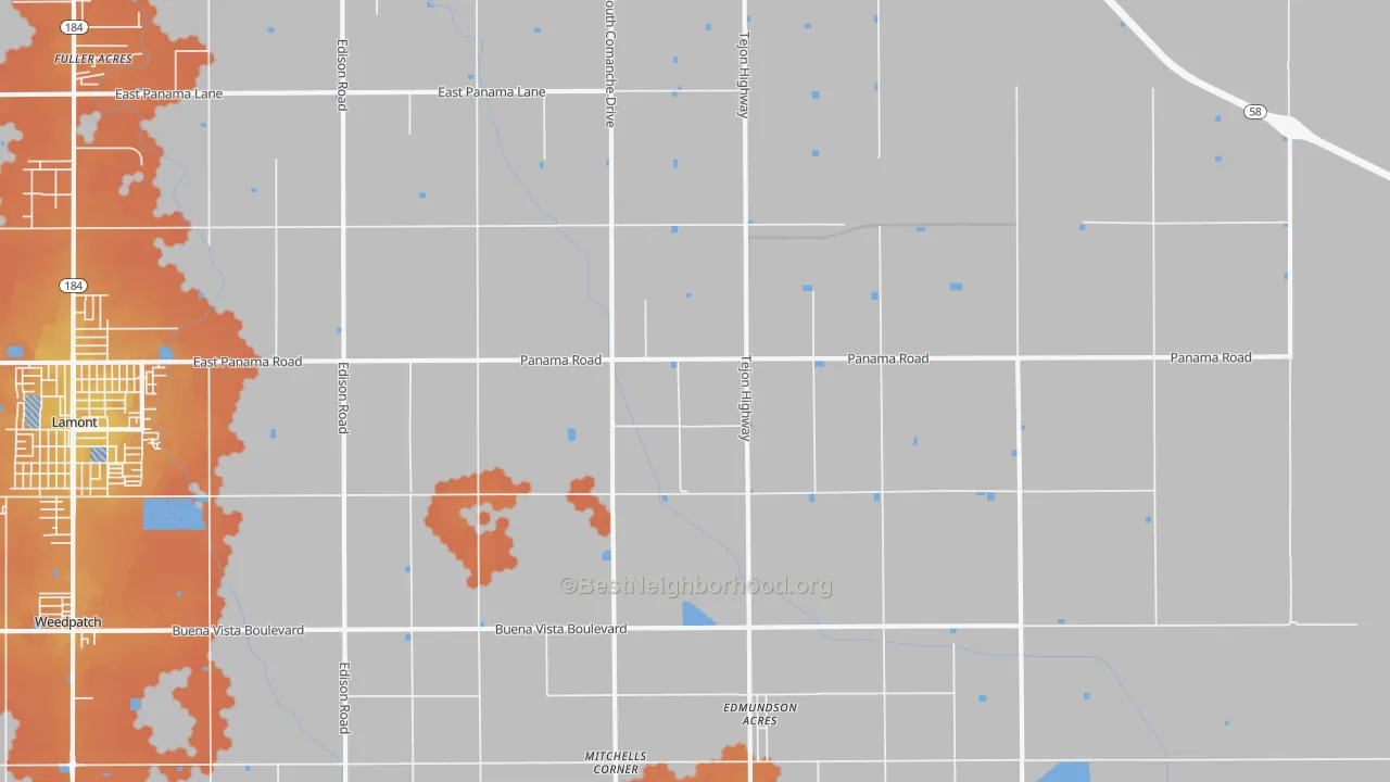 Bike Grade map of Di Giorgio, CA