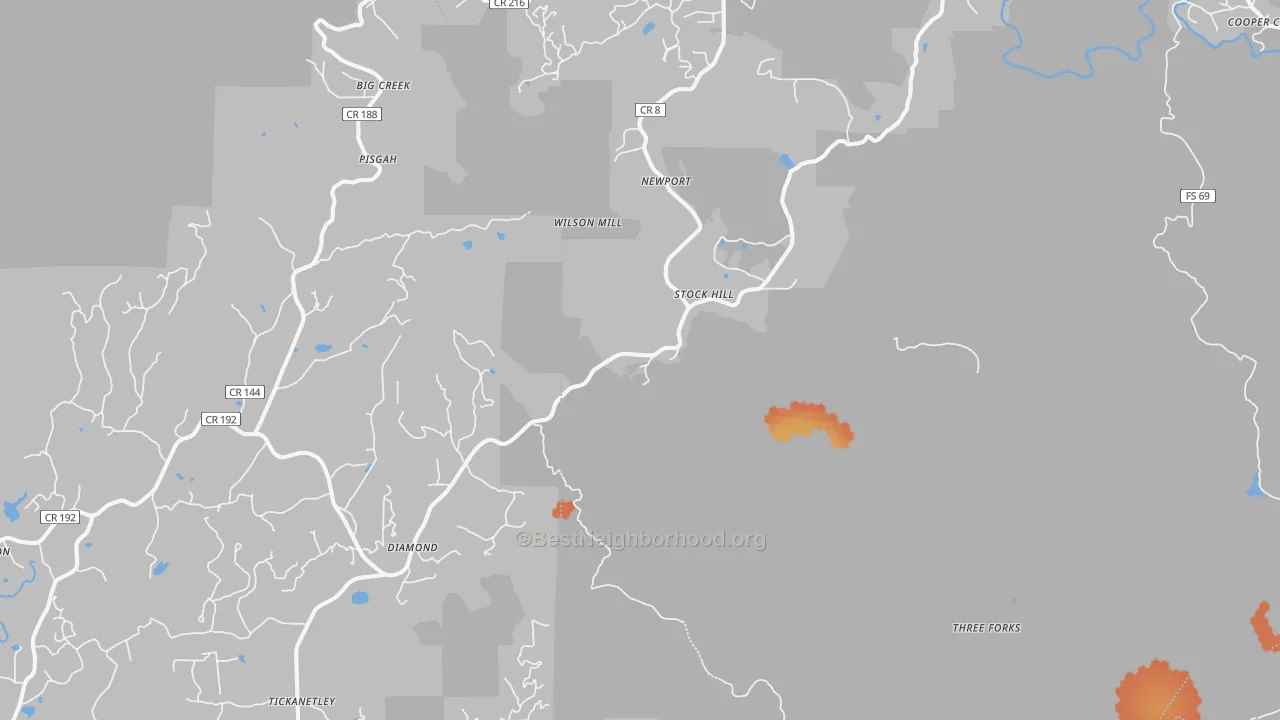 Bike Grade map of Dial, GA