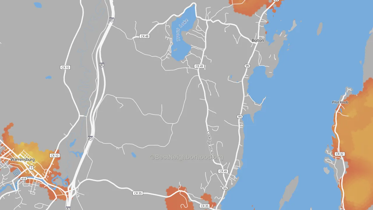 Bike Grade map of Diamond Point, NY