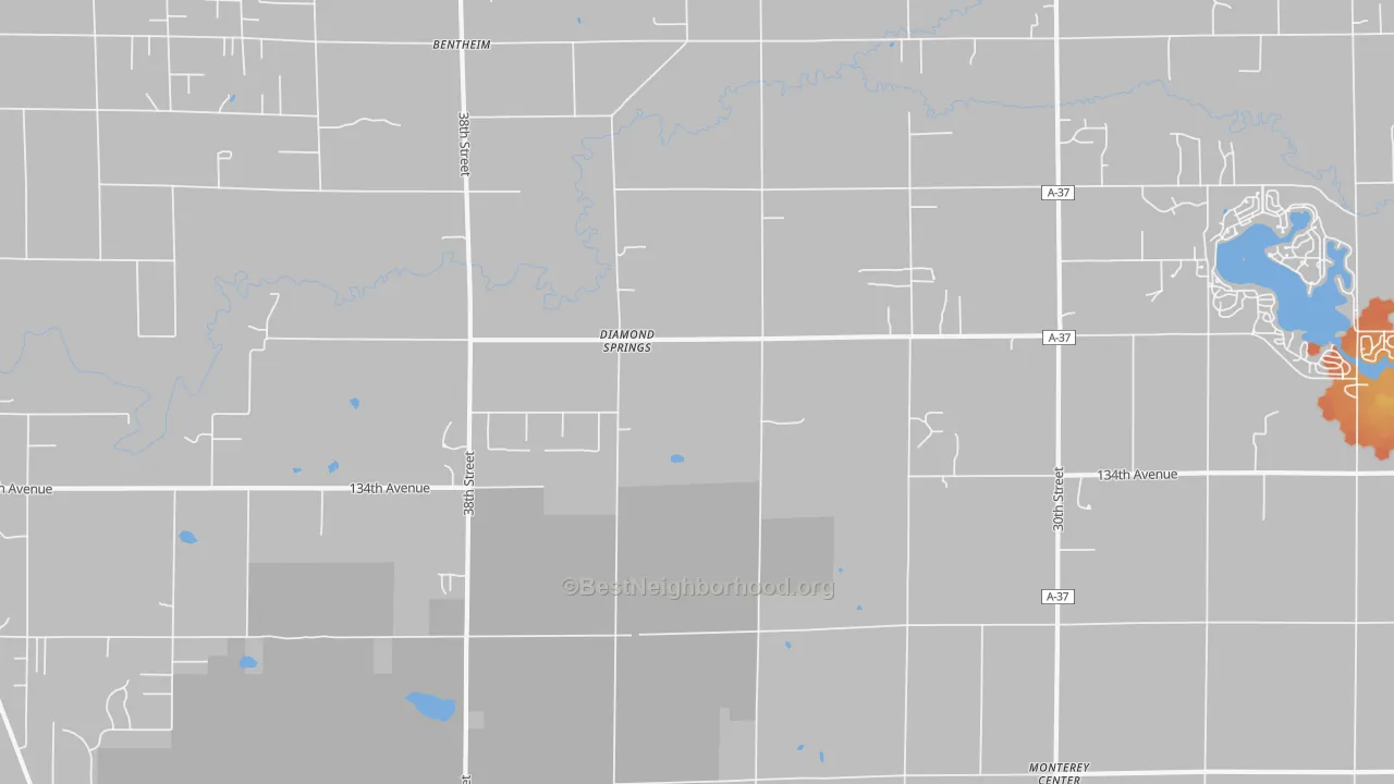 Bike Grade map of Diamond Springs, MI