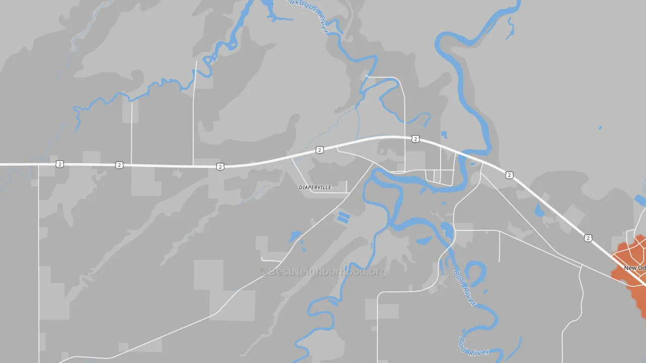 Bike Grade map of Diaperville, WI