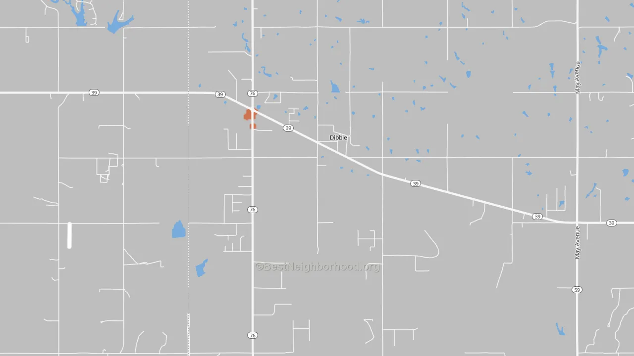 Bike Grade map of Dibble, OK