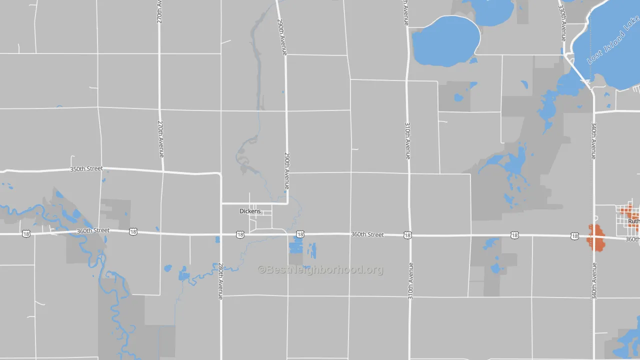 Bike Grade map of Dickens, IA