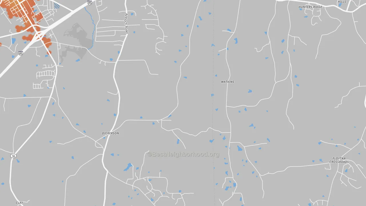 Bike Grade map of Dickerson, NC