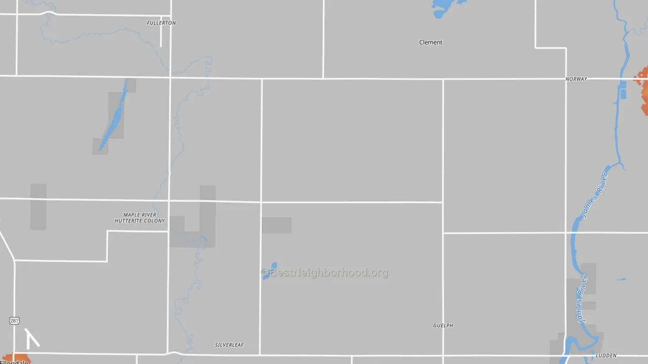 Bike Grade map of Dickey County, ND