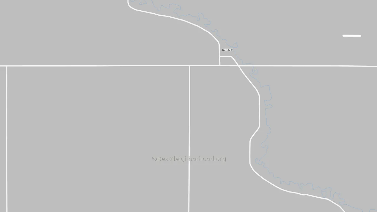 Bike Grade map of Dickey, ND