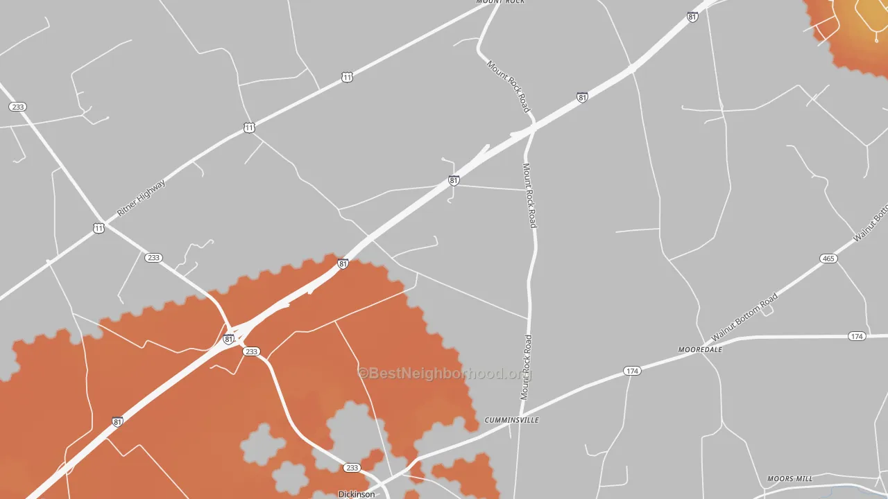 Bike Grade map of Dickinson, PA