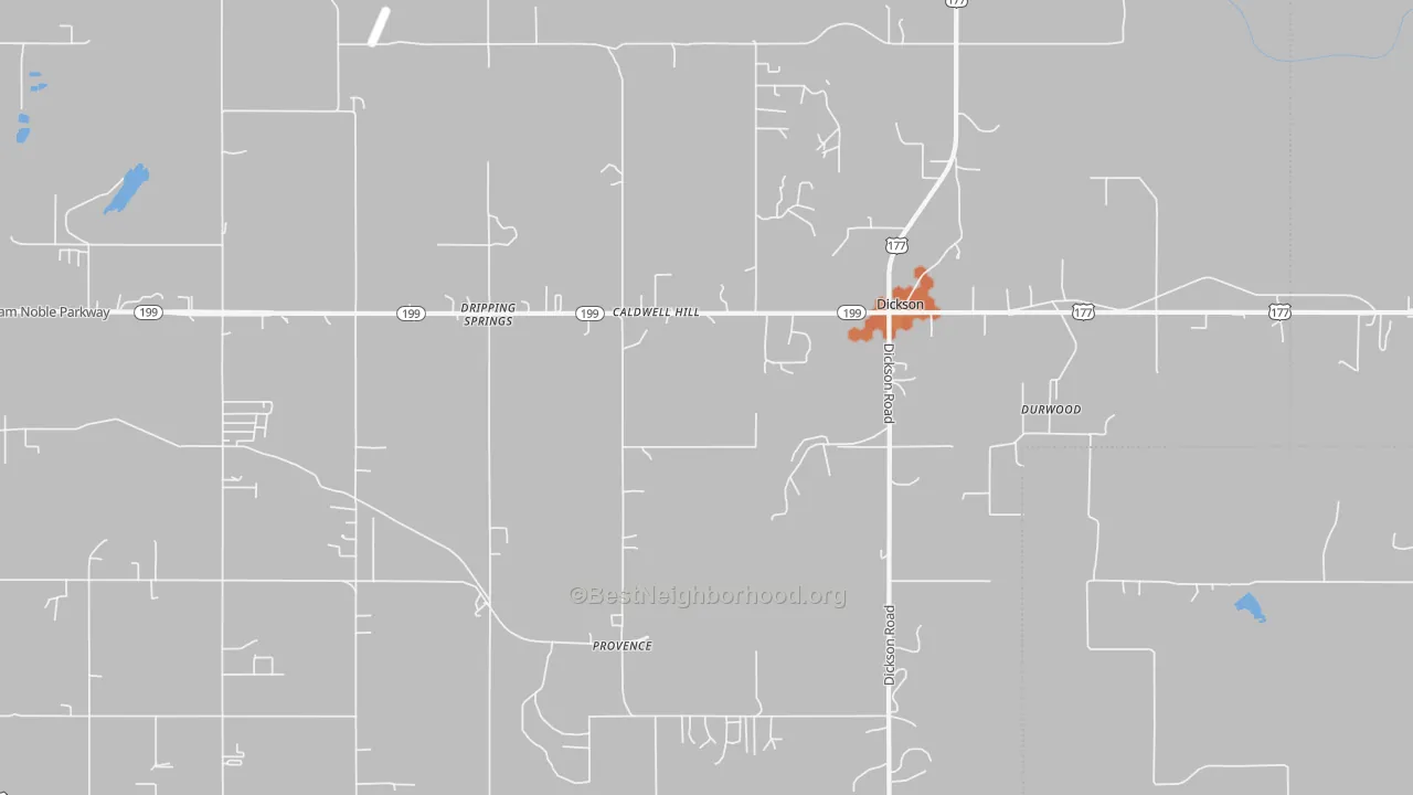 Bike Grade map of Dickson, OK