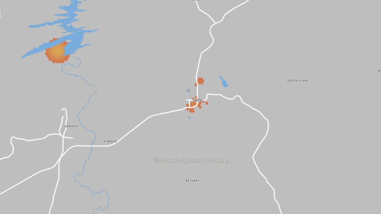 Bike Grade map of Dierks, AR