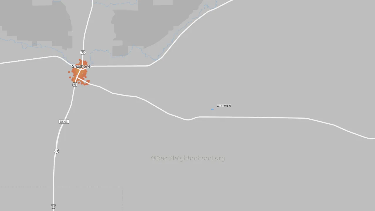Bike Grade map of Dietrich, ID