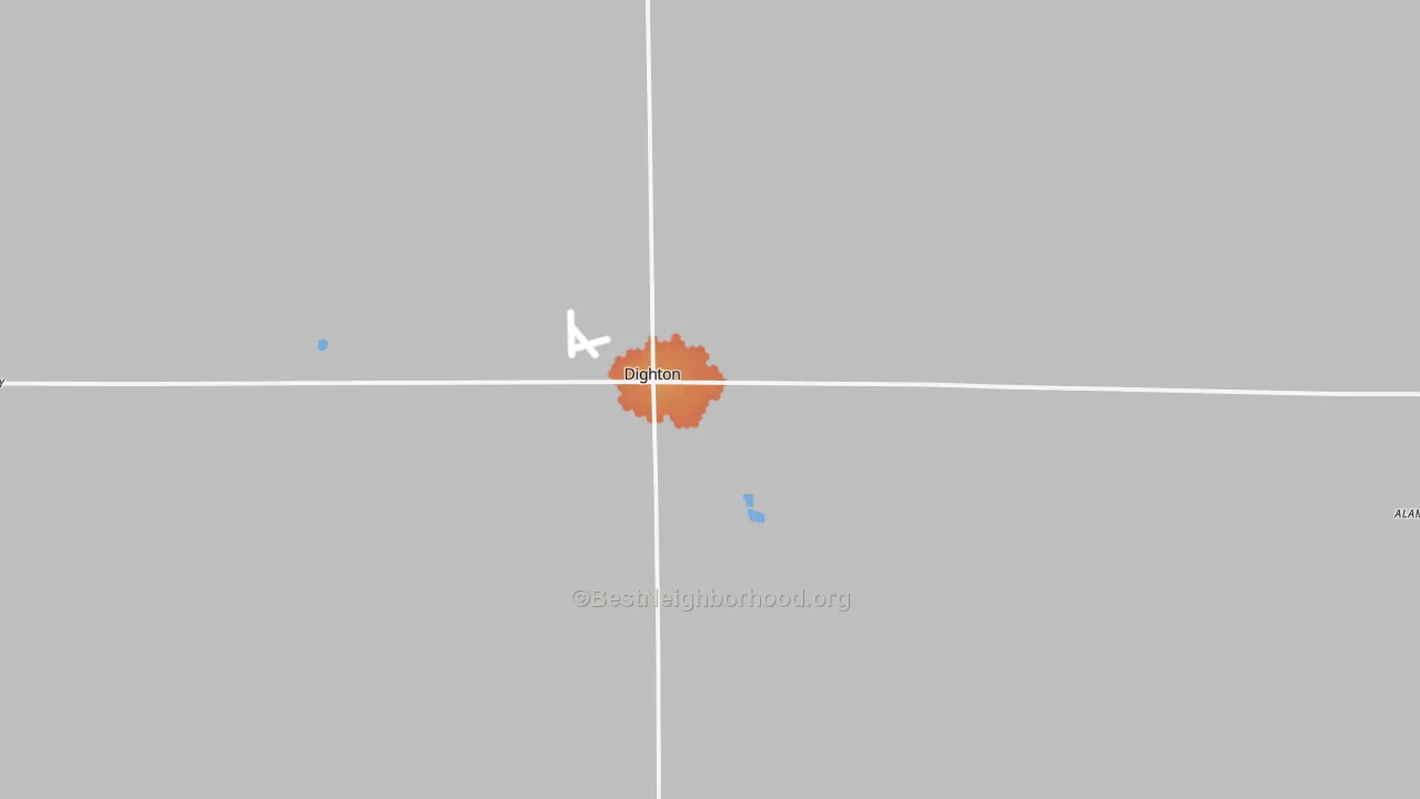 Bike Grade map of Dighton, KS