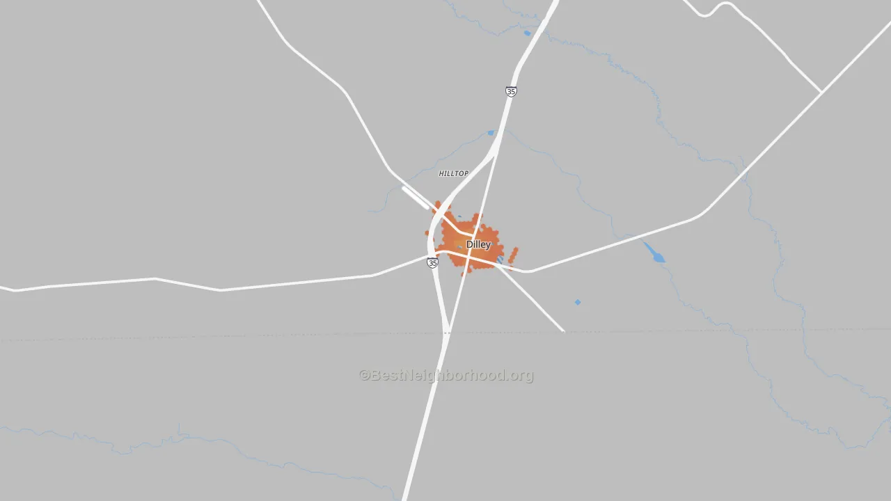 Bike Grade map of Dilley, TX