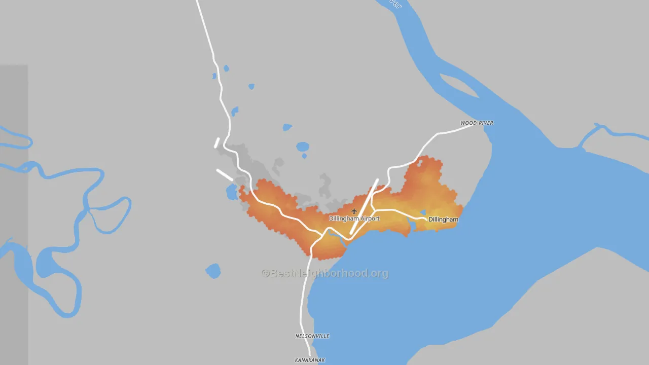 Bike Grade map of Dillingham, AK