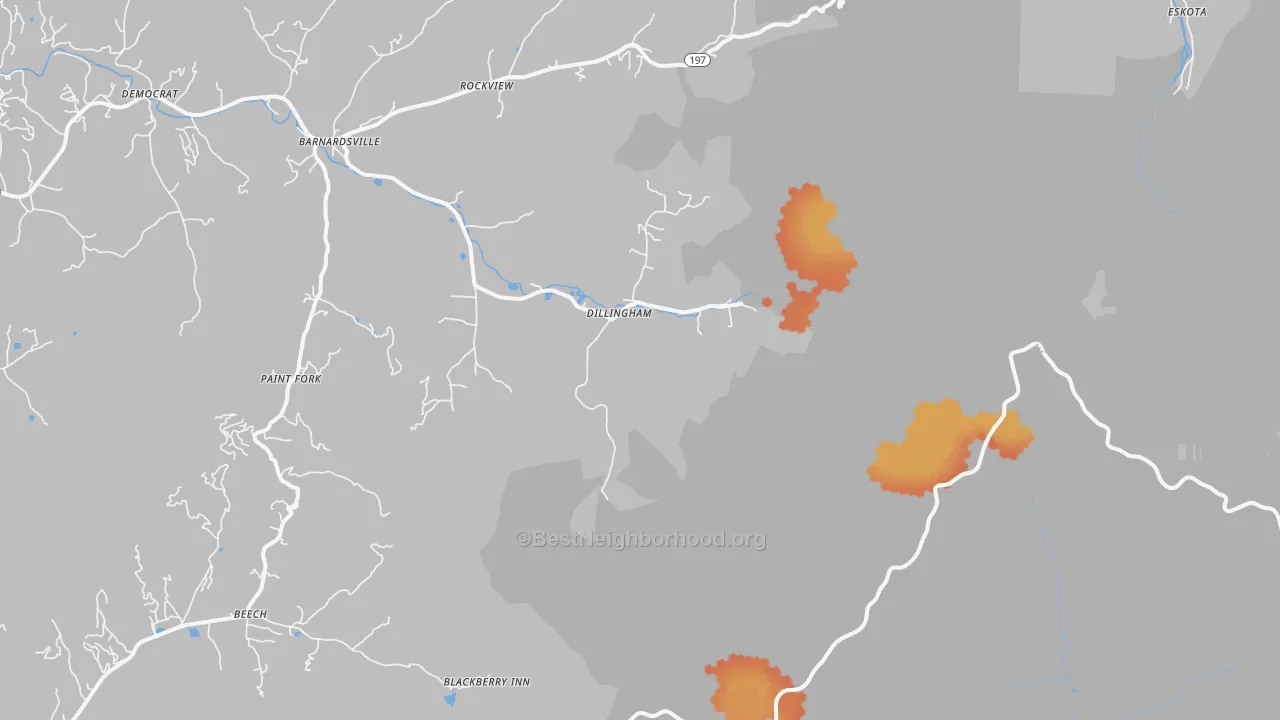 Bike Grade map of Dillingham, NC