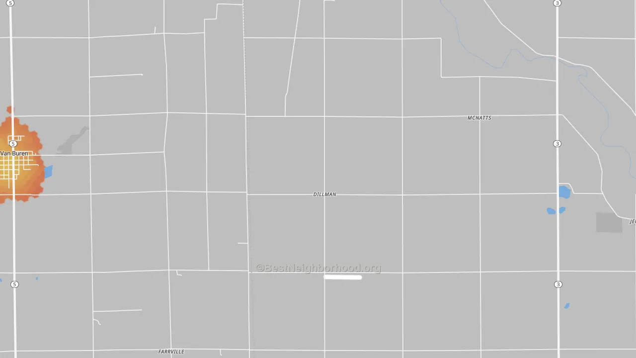 Bike Grade map of Dillman, IN
