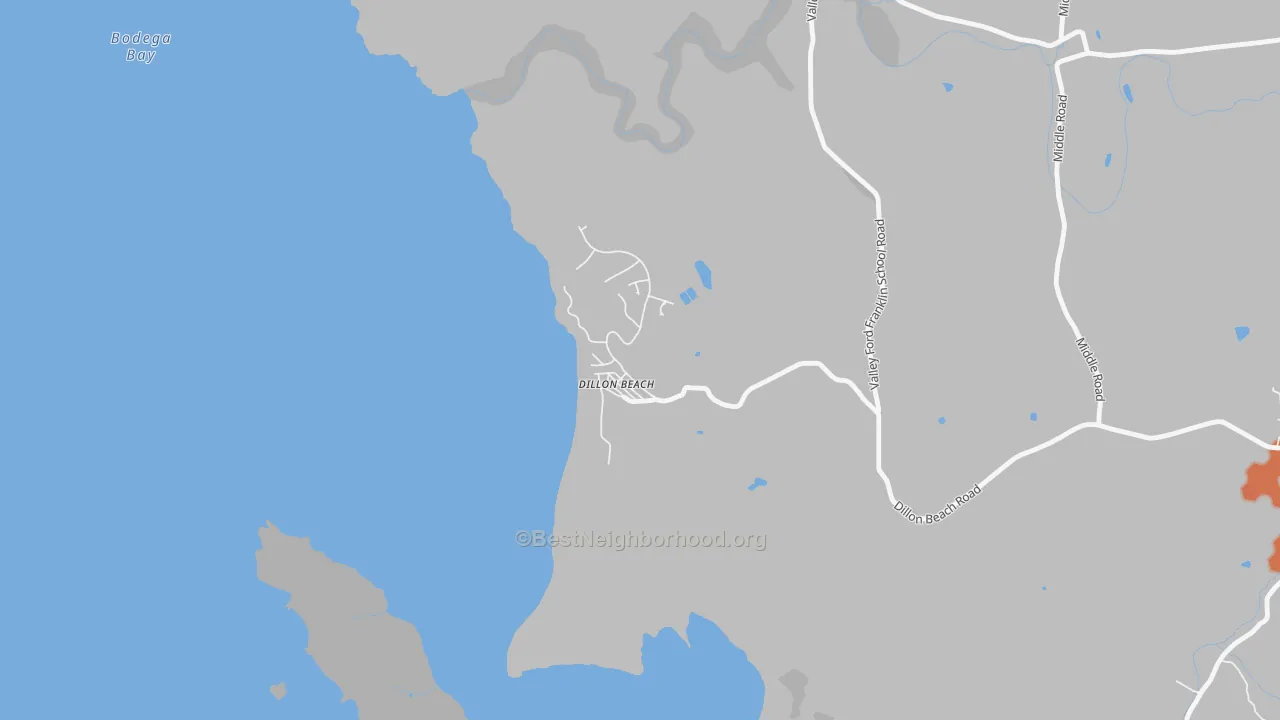 Bike Grade map of Dillon Beach, CA