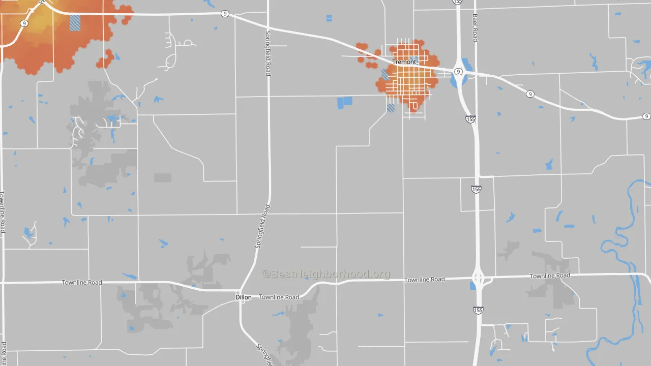 Bike Grade map of Dillon, IL