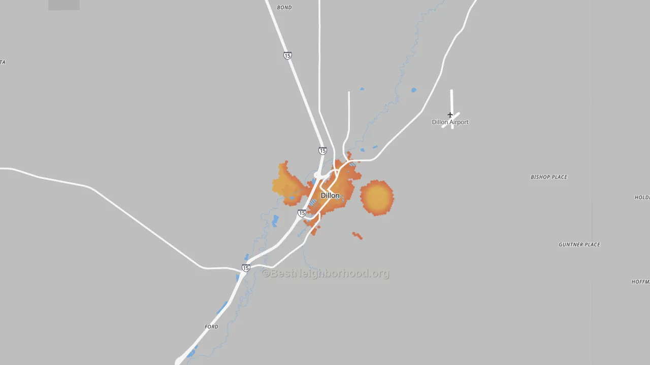 Bike Grade map of Dillon, MT