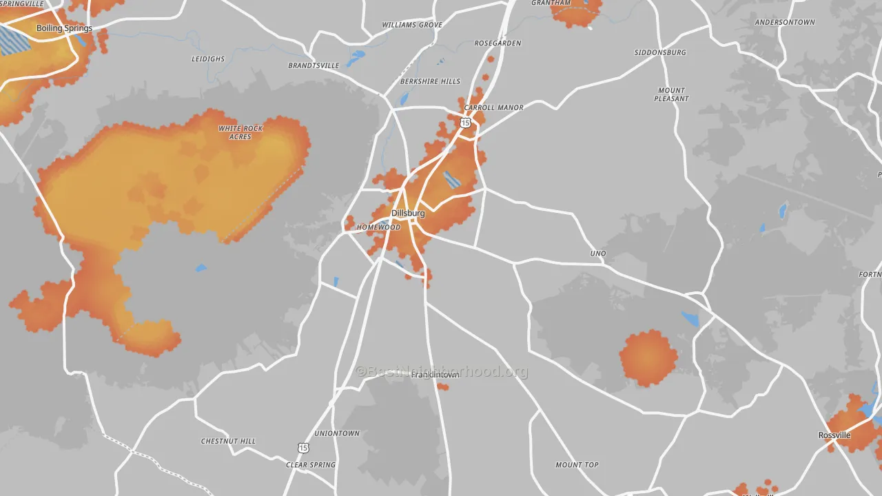 Bike Grade map of Dillsburg, PA