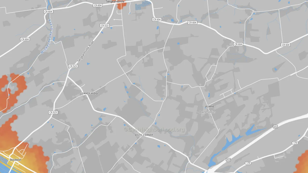 Bike Grade map of Dilts Corner, NJ