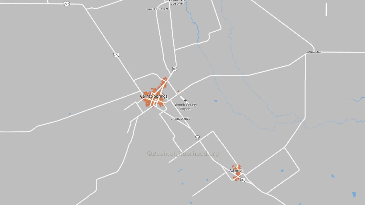 Bike Grade map of Dimmit County, TX