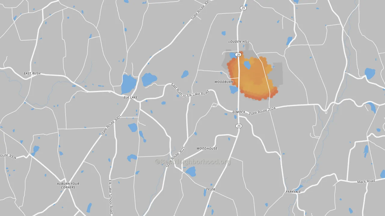 Bike Grade map of Dimock, PA