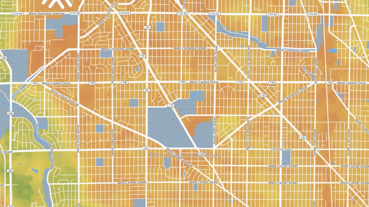 Bike Grade map of Dineen Park, Milwaukee, WI