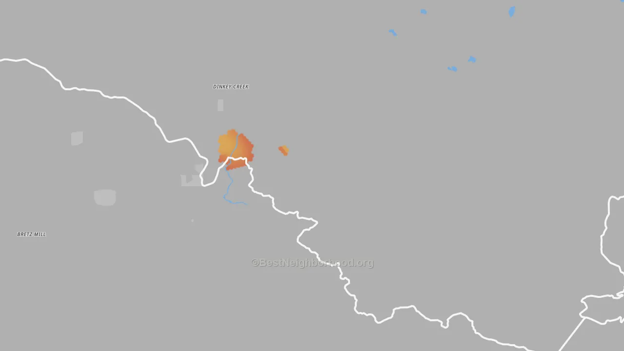 Bike Grade map of Dinkey Creek, CA