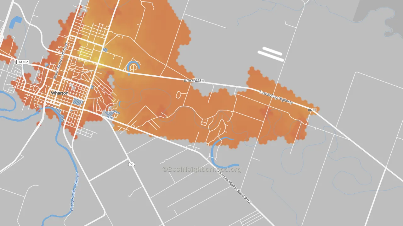 Bike Grade map of Dinsmore, TX