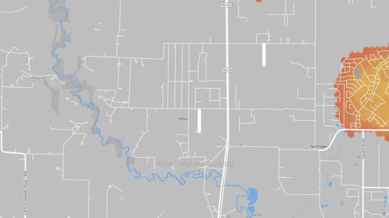 Bike Grade map of DISH, TX
