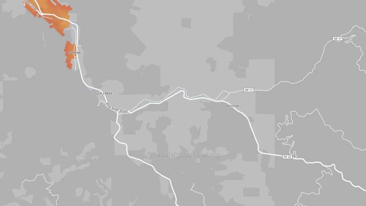 Bike Grade map of Disston, OR