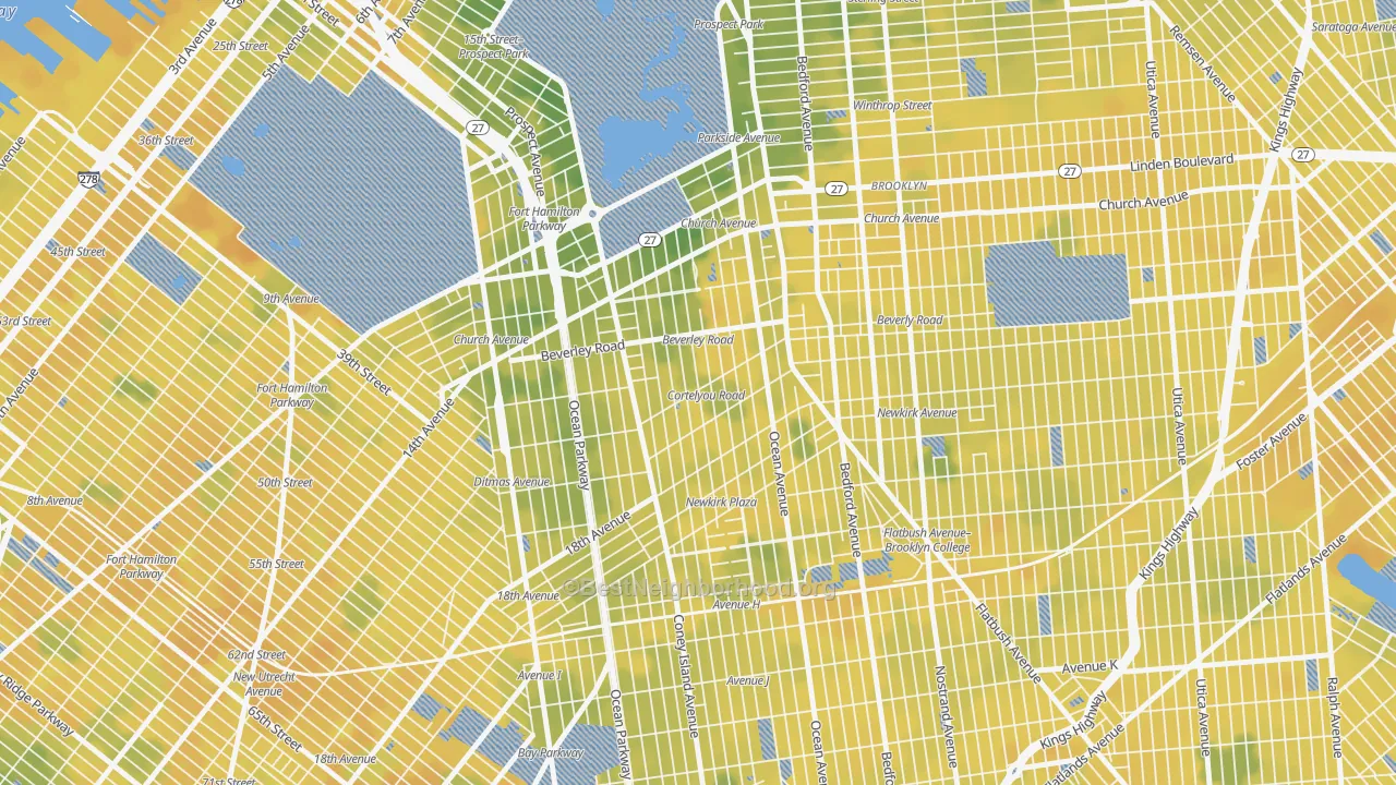 Bike Grade map of Ditmas Park, Brooklyn, NY