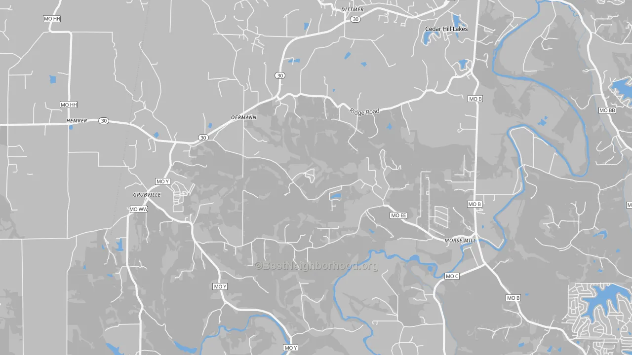 Bike Grade map of Dittmer, MO